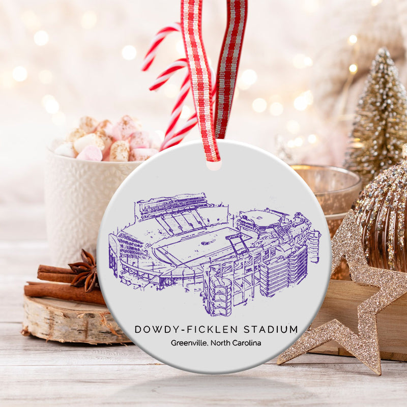Dowdy–Ficklen Stadium - East Carolina Pirates football, College Football Ceramic Christmas Ornament