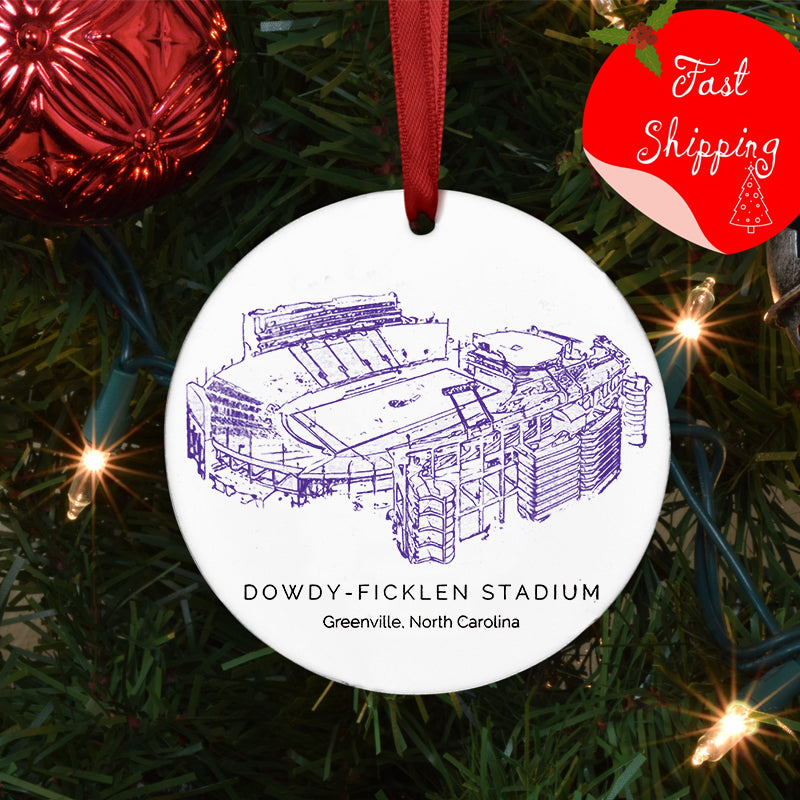 Dowdy–Ficklen Stadium - East Carolina Pirates football, College Football Ceramic Christmas Ornament
