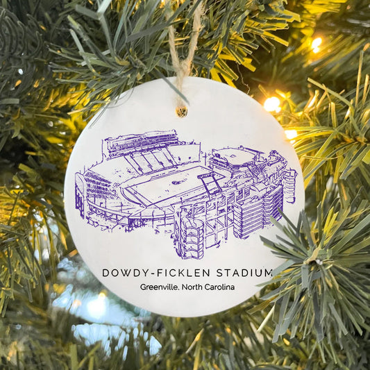 Dowdy–Ficklen Stadium - East Carolina Pirates football, College Football Ceramic Christmas Ornament
