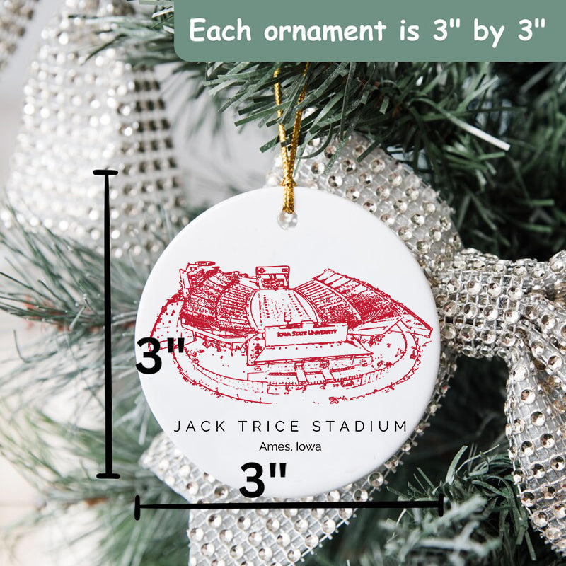 Jack Trice Stadium - Iowa State Cyclones football,College Football Ceramic Christmas Ornament
