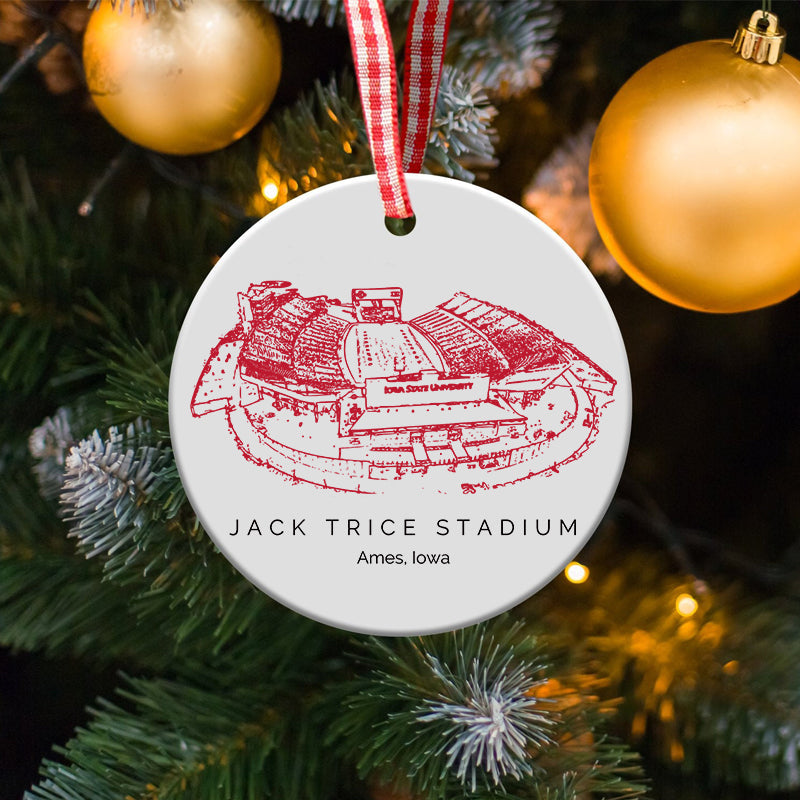 Jack Trice Stadium - Iowa State Cyclones football,College Football Ceramic Christmas Ornament
