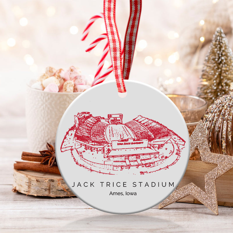 Jack Trice Stadium - Iowa State Cyclones football,College Football Ceramic Christmas Ornament