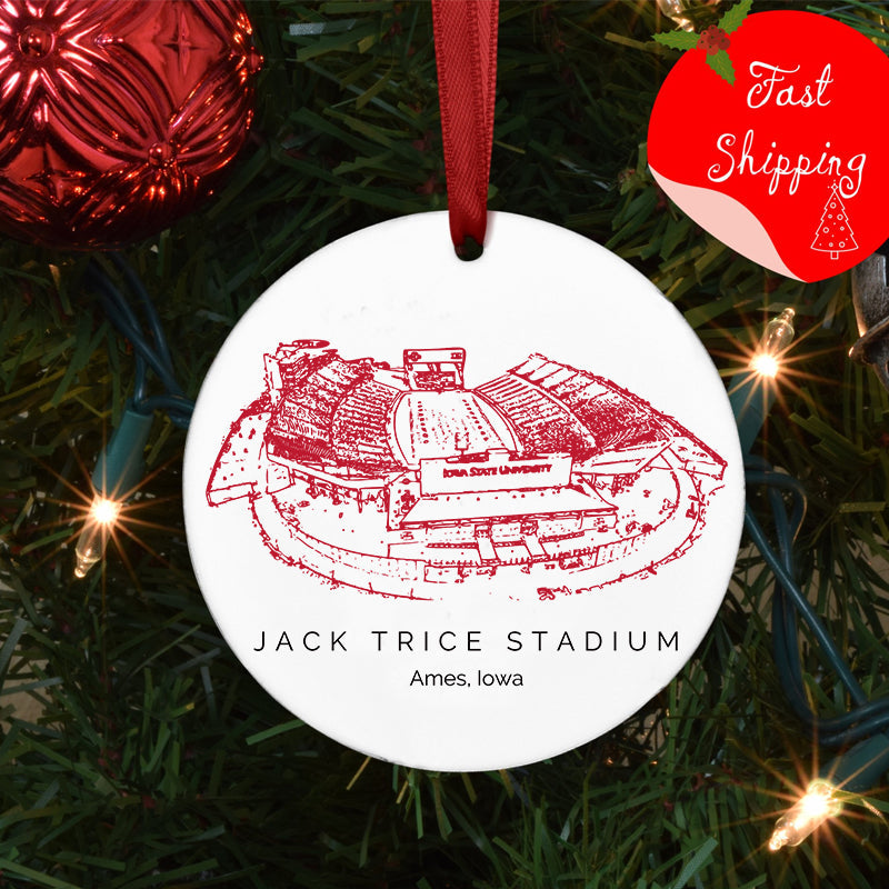 Jack Trice Stadium - Iowa State Cyclones football,College Football Ceramic Christmas Ornament