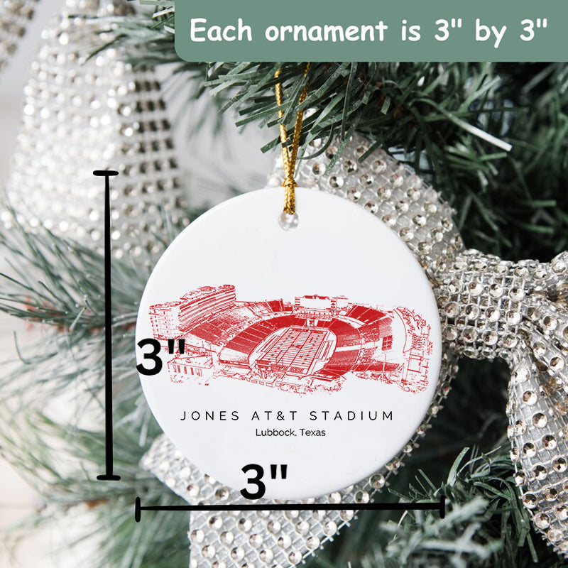 Jones AT&T Stadium - Texas Tech Red Raiders football,College Football Ceramic Christmas Ornament
