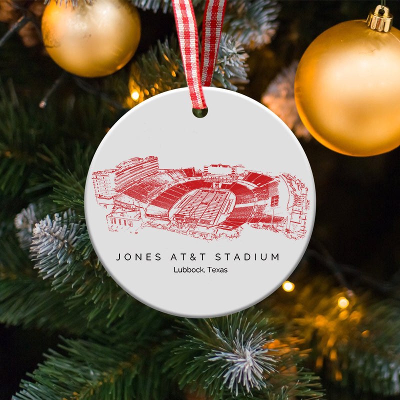 Jones AT&T Stadium - Texas Tech Red Raiders football,College Football Ceramic Christmas Ornament