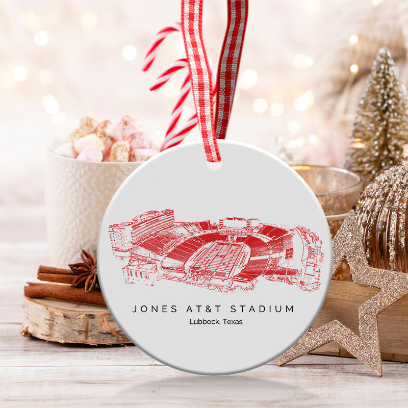 Jones AT&T Stadium - Texas Tech Red Raiders football,College Football Ceramic Christmas Ornament