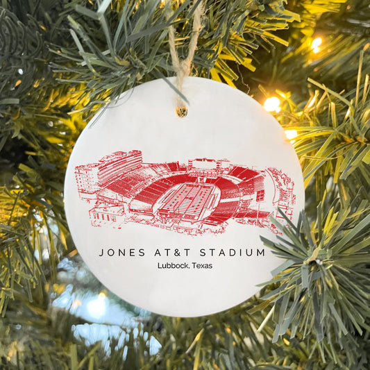 Jones AT&T Stadium - Texas Tech Red Raiders football,College Football Ceramic Christmas Ornament