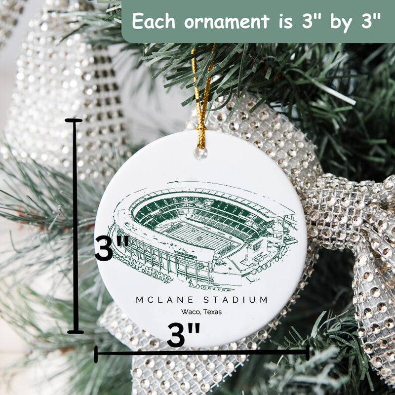 McLane Stadium- Baylor Bears football, College Football Ceramic Christmas Ornament