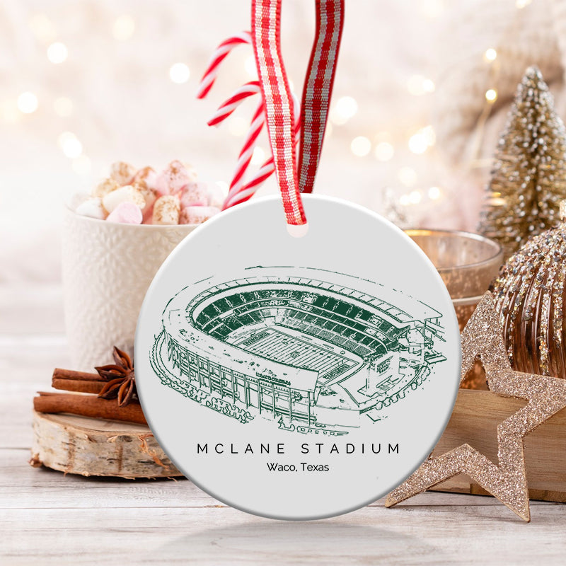 McLane Stadium- Baylor Bears football, College Football Ceramic Christmas Ornament