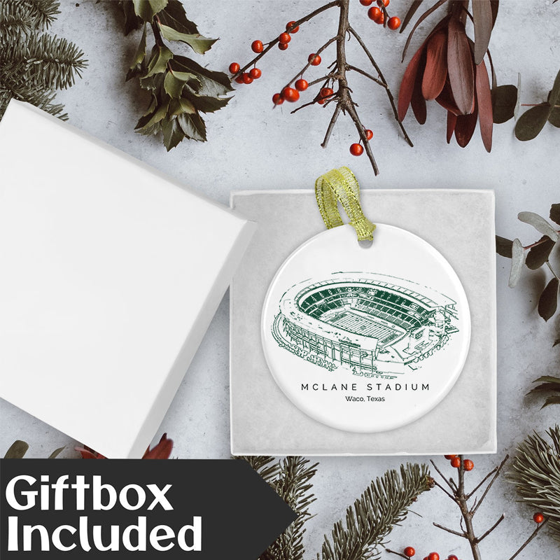 McLane Stadium- Baylor Bears football, College Football Ceramic Christmas Ornament
