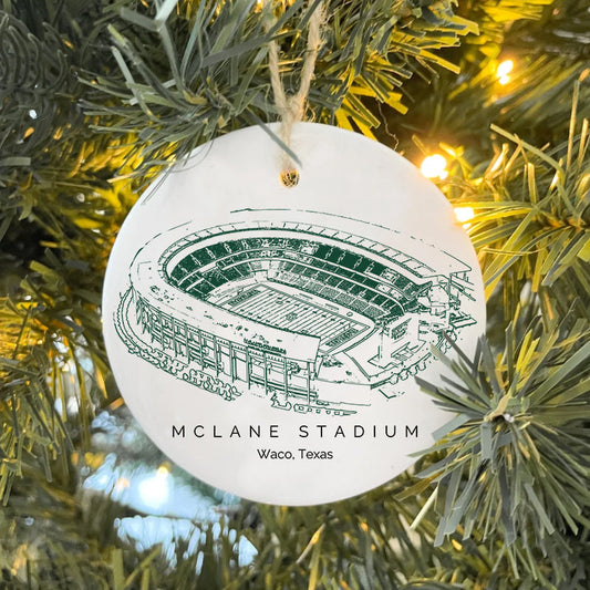 McLane Stadium- Baylor Bears football, College Football Ceramic Christmas Ornament
