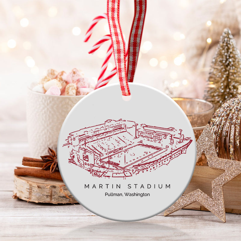 Martin Stadium - Washington State Cougars football,College Football Ceramic Christmas Ornament
