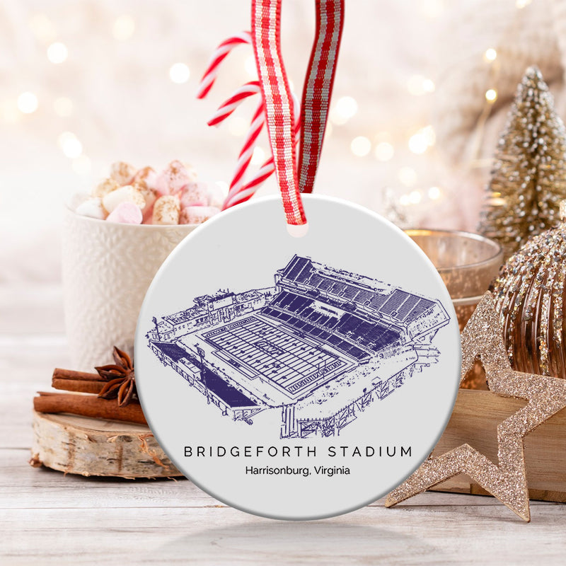 Bridgeforth Stadium - James Madison Dukes football,College Football Ceramic Christmas Ornament