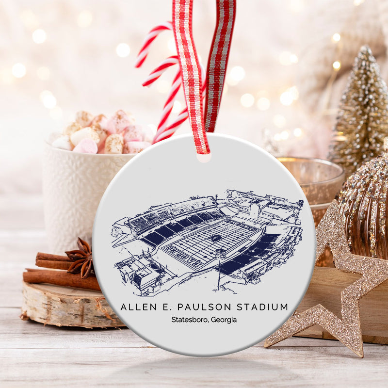 Allen E. Paulson Stadium - Georgia Southern Eagles football,College Football Ceramic Christmas Ornament
