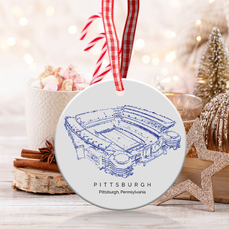 Acrisure Stadium - Pittsburgh Panthers football,College Football Ceramic Christmas Ornament