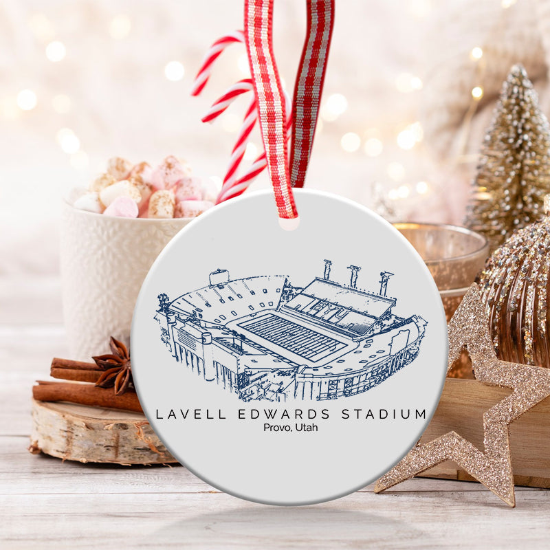 LaVell Edwards Stadium - BYU Cougars football,College Football Ceramic Christmas Ornament