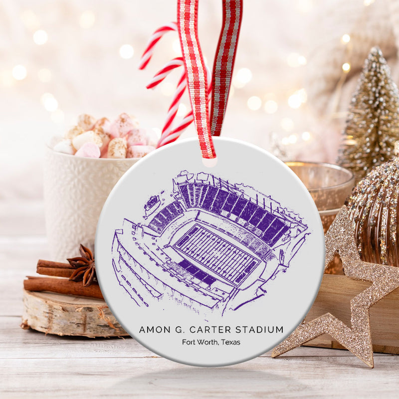 Amon G. Carter Stadium - TCU Horned Frogs football,College Football Ceramic Christmas Ornament