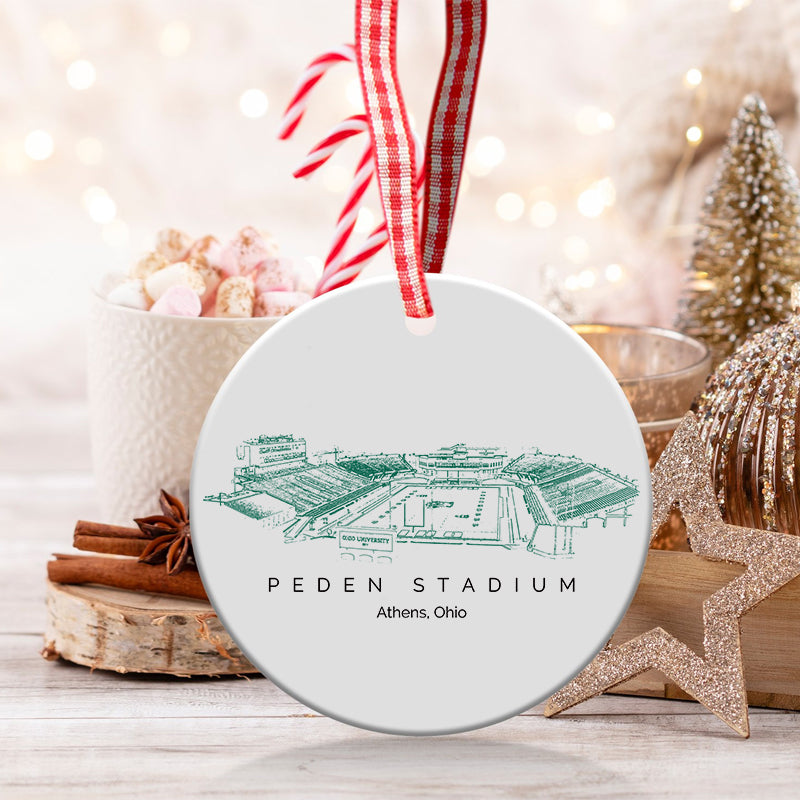 Peden Stadium - Ohio Bobcats football,College Football Ceramic Christmas Ornament
