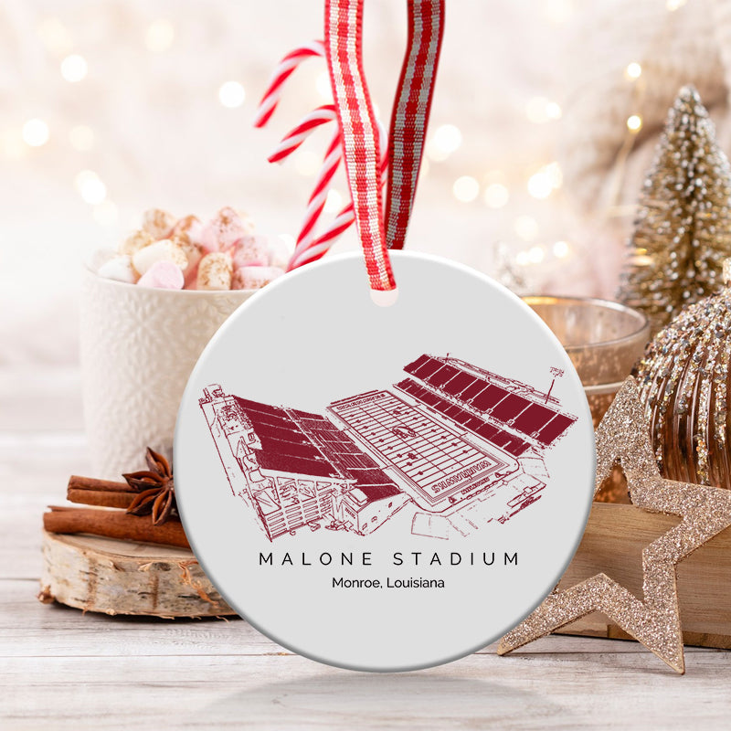 Malone Stadium - Louisiana–Monroe Warhawks football,College Football Ceramic Christmas Ornament