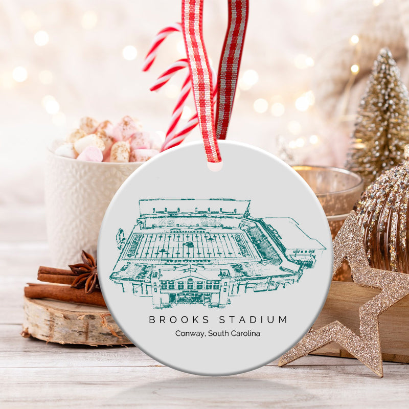 Brooks Stadium - Coastal Carolina Chanticleers football,College Football Ceramic Christmas Ornament