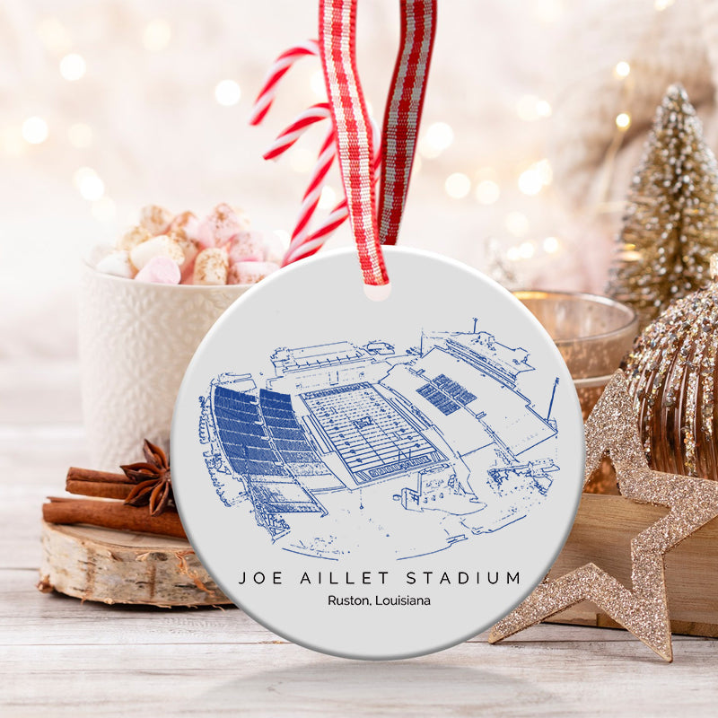 Joe Aillet Stadium - Louisiana Tech Bulldogs football,College Football Ceramic Christmas Ornament