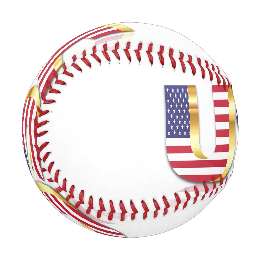 USA - United States of America - Flag - Patriotic Baseball