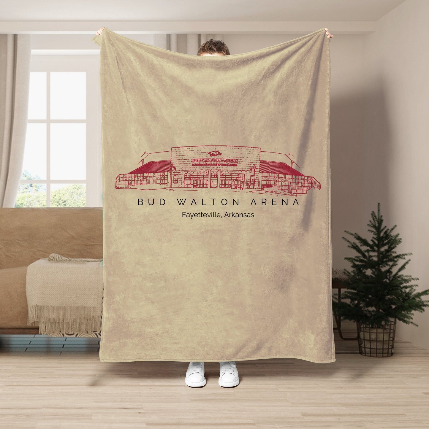 Bud Walton Arena Stadium - Arkansas Razorbacks football,College Football Blanket
