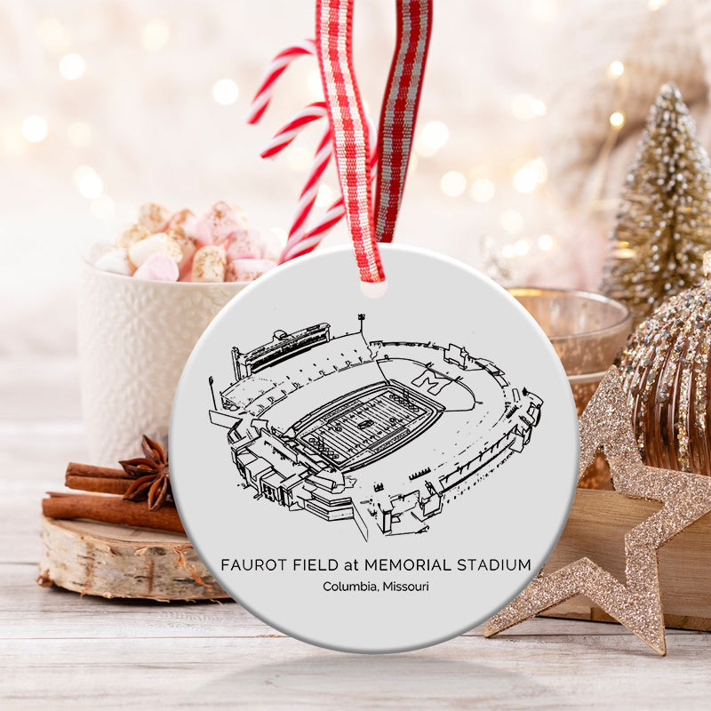 Faurot Field at Memorial Stadium- Missouri Tigers football, College Football Ceramic Christmas Ornament