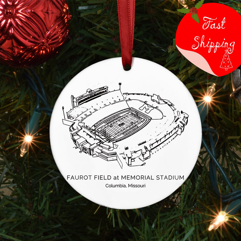 Faurot Field at Memorial Stadium- Missouri Tigers football, College Football Ceramic Christmas Ornament