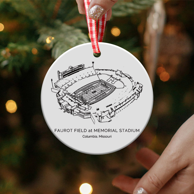 Faurot Field at Memorial Stadium- Missouri Tigers football, College Football Ceramic Christmas Ornament