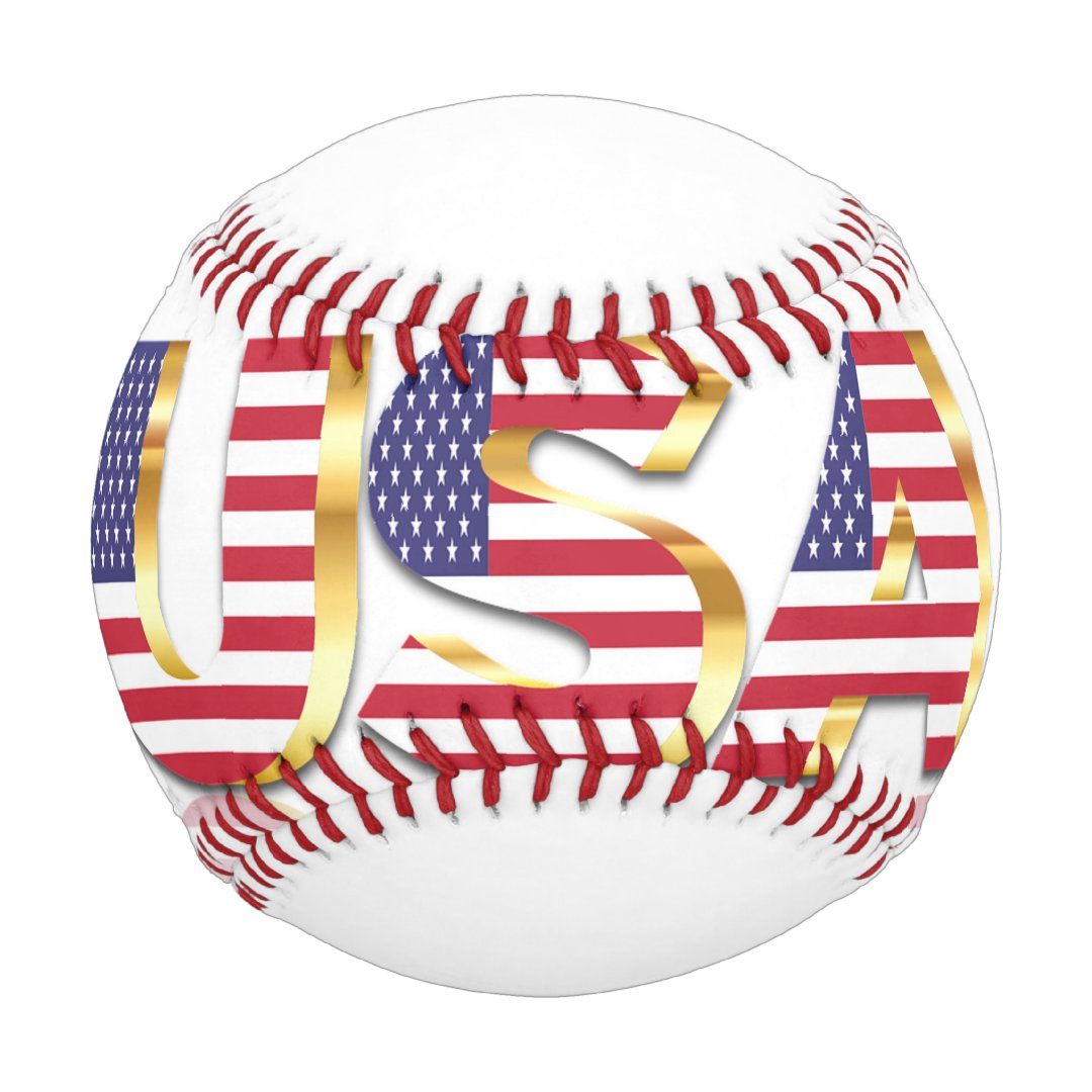 USA - United States of America - Flag - Patriotic Baseball