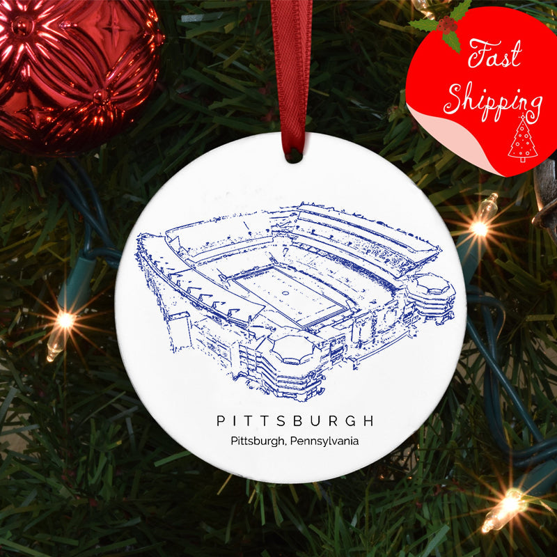 Acrisure Stadium - Pittsburgh Panthers football,College Football Ceramic Christmas Ornament