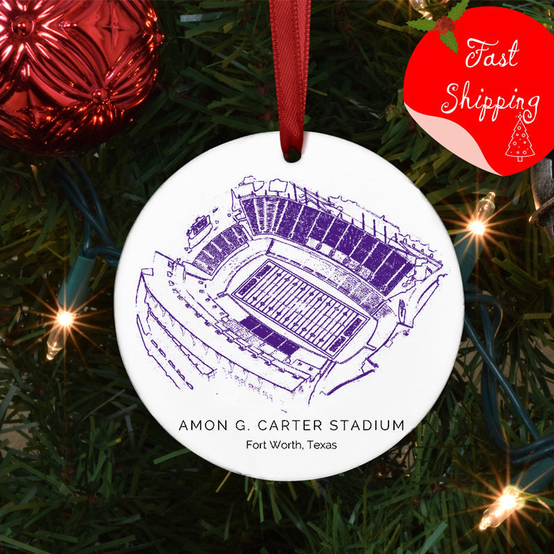 Amon G. Carter Stadium - TCU Horned Frogs football,College Football Ceramic Christmas Ornament