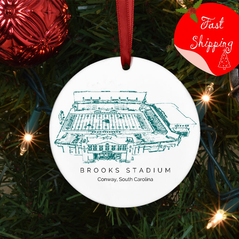 Brooks Stadium - Coastal Carolina Chanticleers football,College Football Ceramic Christmas Ornament
