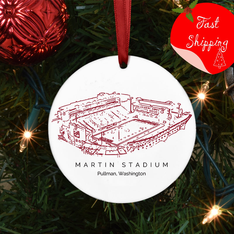 Martin Stadium - Washington State Cougars football,College Football Ceramic Christmas Ornament