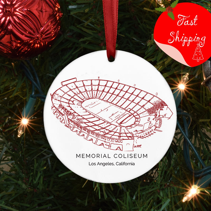 Los Angeles Memorial Coliseum - USC Trojans football,College Football Ceramic Christmas Ornament