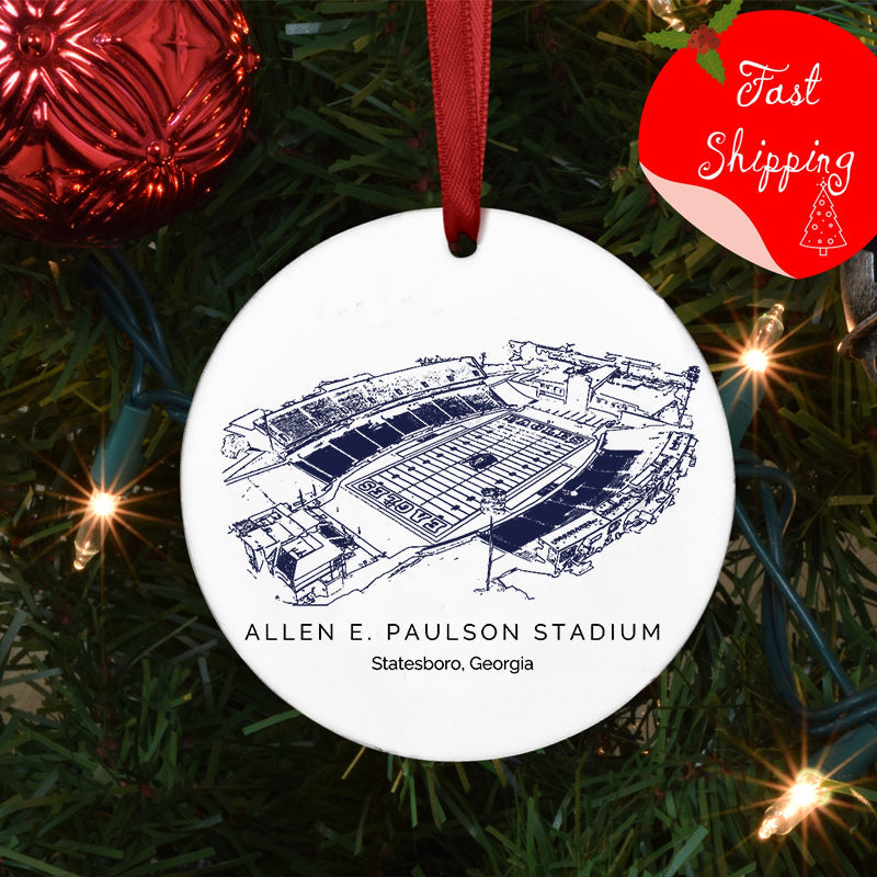 Allen E. Paulson Stadium - Georgia Southern Eagles football,College Football Ceramic Christmas Ornament