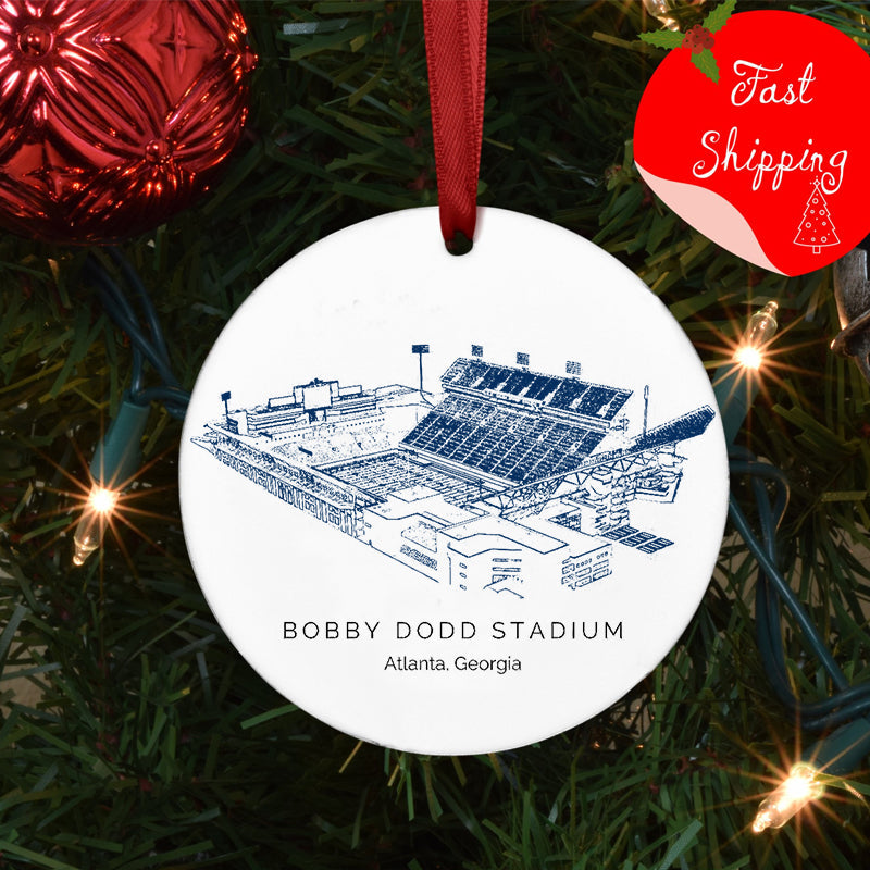 Bobby Dodd Stadium - Georgia Tech Yellow Jackets football,College Football Ceramic Christmas Ornament