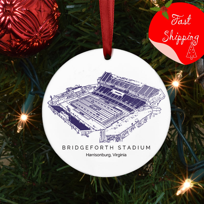 Bridgeforth Stadium - James Madison Dukes football,College Football Ceramic Christmas Ornament