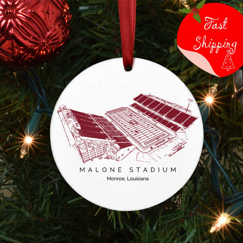 Malone Stadium - Louisiana–Monroe Warhawks football,College Football Ceramic Christmas Ornament