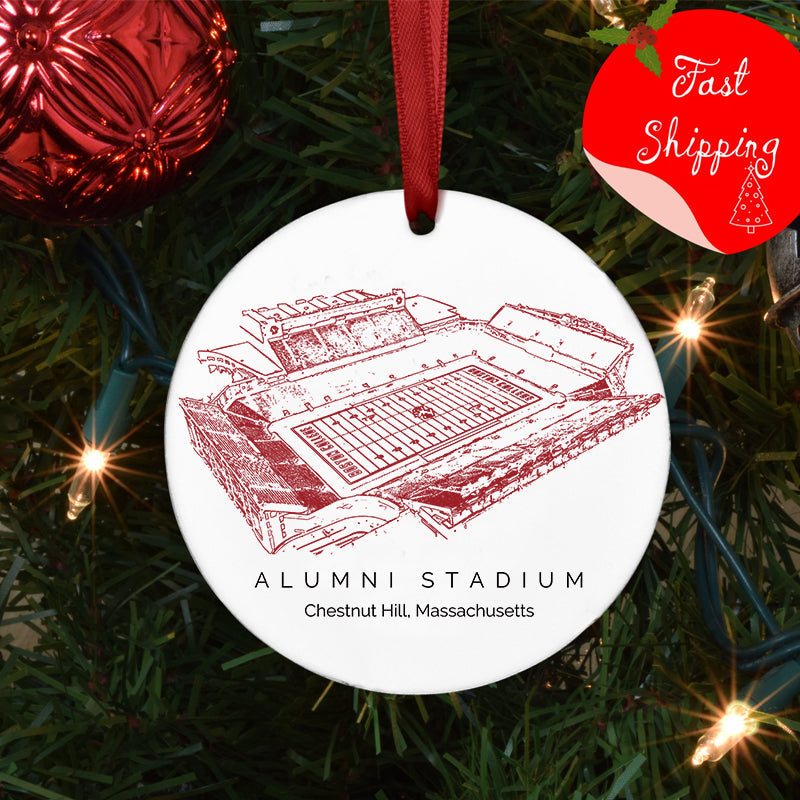 Alumni Stadium - Boston College Eagles football,College Football Ceramic Christmas Ornament