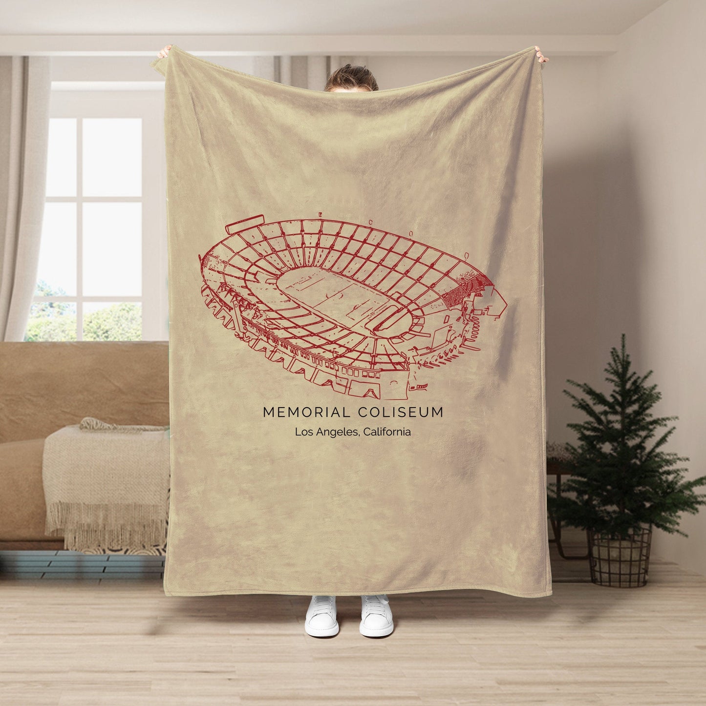 Los Angeles Memorial Coliseum Stadium - USC Trojans football,College Football Blanket