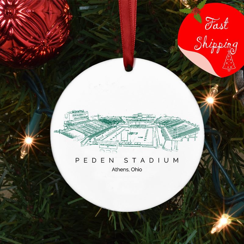 Peden Stadium - Ohio Bobcats football,College Football Ceramic Christmas Ornament
