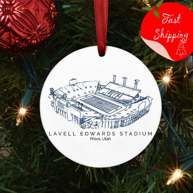 LaVell Edwards Stadium - BYU Cougars football,College Football Ceramic Christmas Ornament