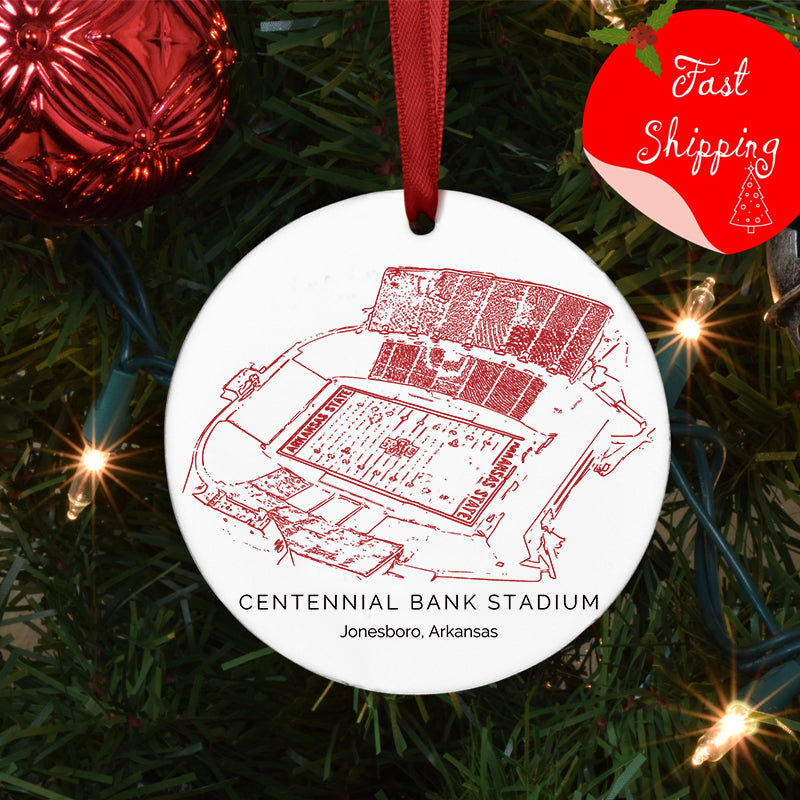 Centennial Bank Stadium - Arkansas State Red Wolves football,College Football Ceramic Christmas Ornament