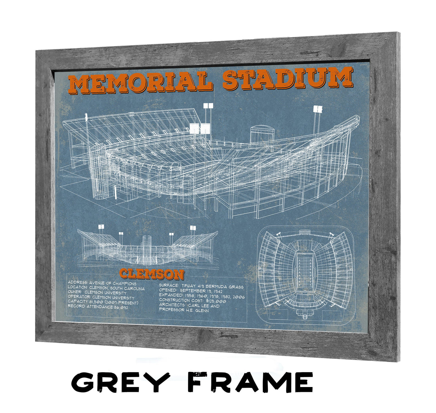 Vintage Clemson Tigers - Memorial Stadium Football Print