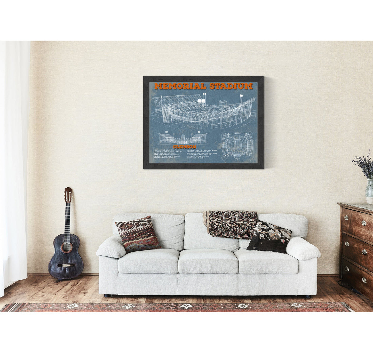 Vintage Clemson Tigers - Memorial Stadium Football Print