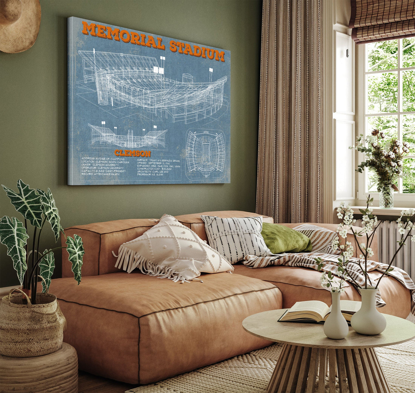 Vintage Clemson Tigers - Memorial Stadium Football Print