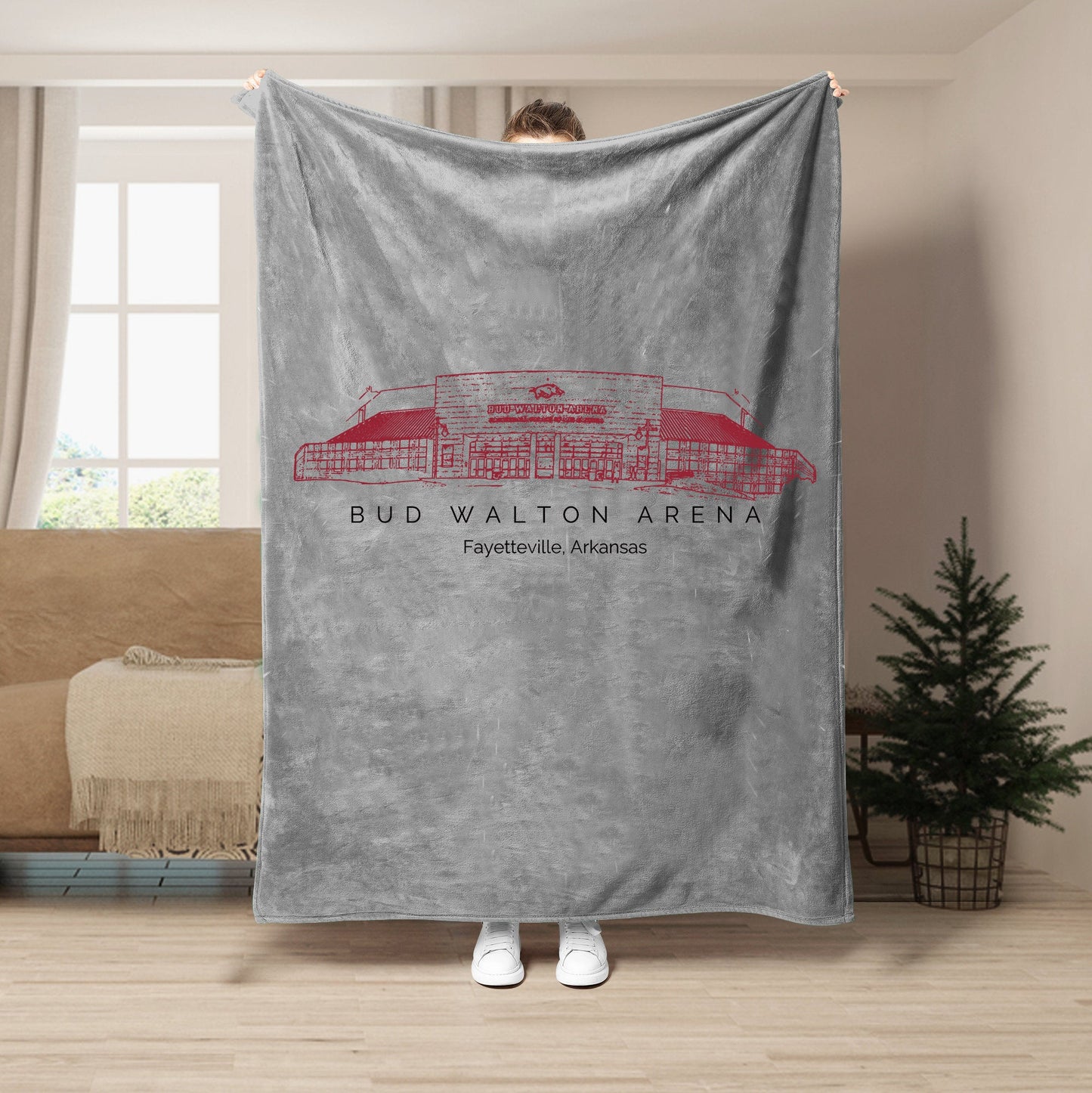 Bud Walton Arena Stadium - Arkansas Razorbacks football,College Football Blanket