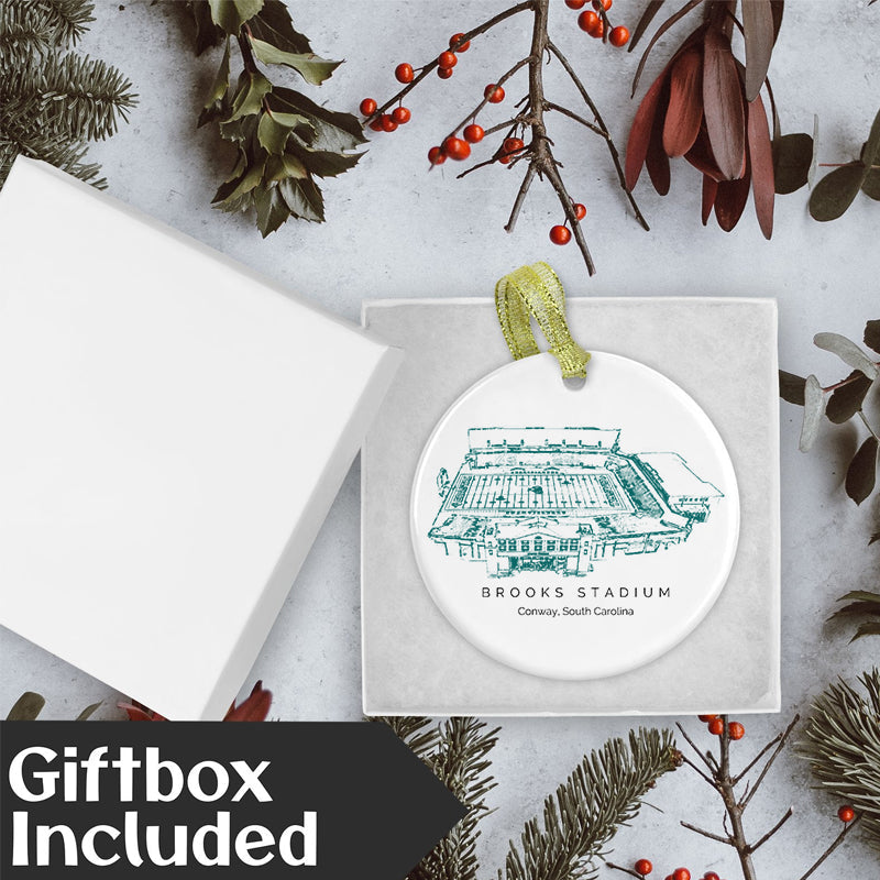 Brooks Stadium - Coastal Carolina Chanticleers football,College Football Ceramic Christmas Ornament